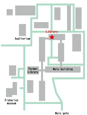 水産学部図書室函館キャンパス内配置図Eng